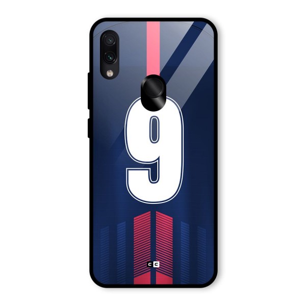 Jersy No 9 Glass Back Case for Redmi Note 7