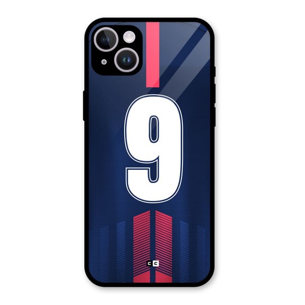 Jersy No 9 Glass Back Case for iPhone 14 Plus