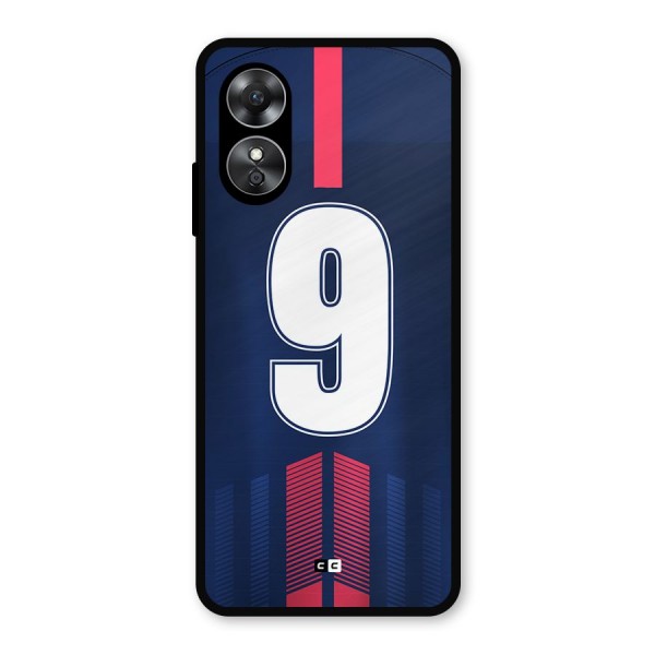 Jersy No 9 Metal Back Case for Oppo A17