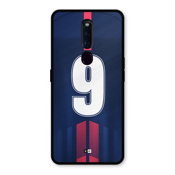 Jersy No 9 Metal Back Case for Oppo F11 Pro