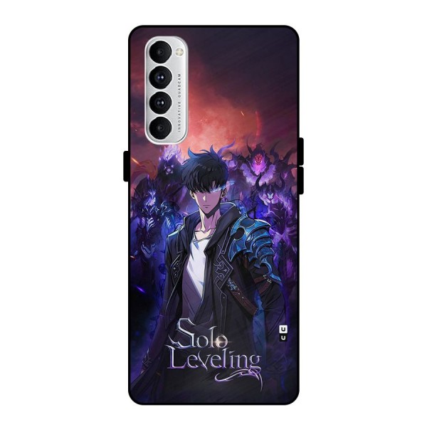 Jinwoo With Knights Metal Back Case for Oppo Reno4 Pro