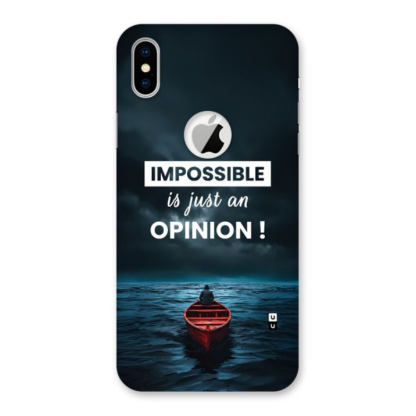 Just An Opinion Back Case for iPhone XS Logo Cut