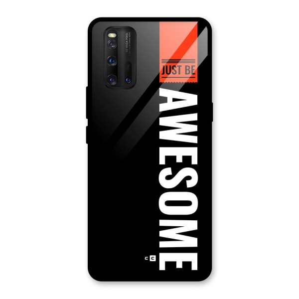 Just Be Awesome Glass Back Case for Vivo iQOO 3
