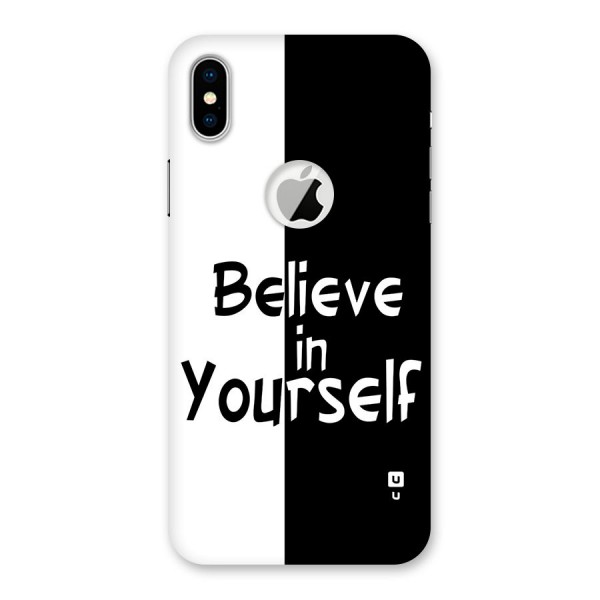 Just Believe Yourself Back Case for iPhone XS Logo Cut