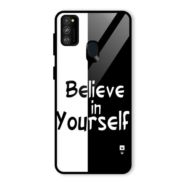 Just Believe Yourself Glass Back Case for Galaxy M21