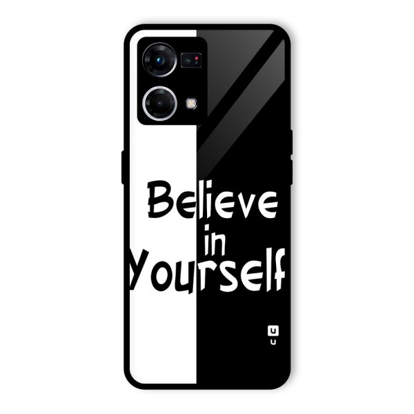 Just Believe Yourself Glass Back Case for Oppo F21 Pro 4G