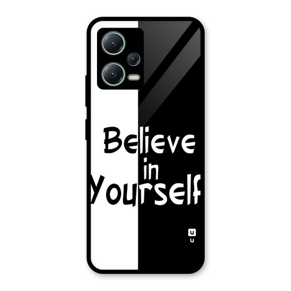 Just Believe Yourself Glass Back Case for Poco X5