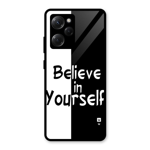 Just Believe Yourself Glass Back Case for Poco X5 Pro