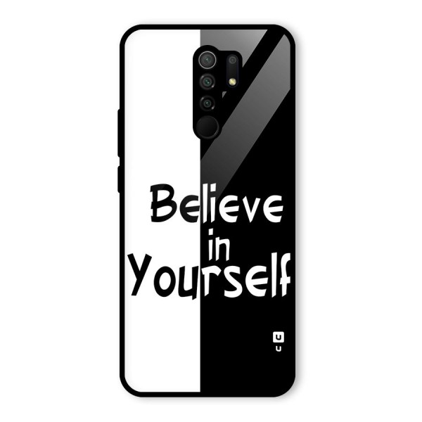 Just Believe Yourself Glass Back Case for Redmi 9 Prime