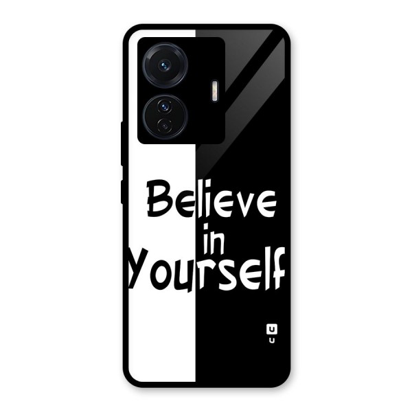 Just Believe Yourself Glass Back Case for Vivo T1 Pro