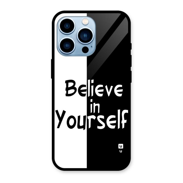 Just Believe Yourself Glass Back Case for iPhone 13 Pro