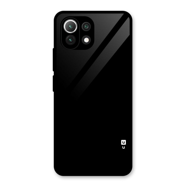 Just Black Glass Back Case for Mi 11 Lite