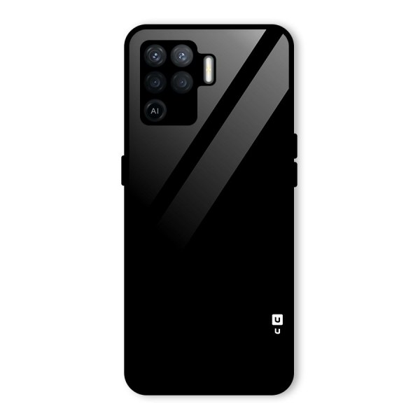 Just Black Glass Back Case for Oppo F19 Pro