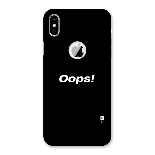 Just Oops Back Case for iPhone XS Logo Cut