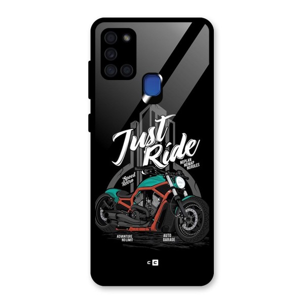 Just Ride Speed Glass Back Case for Galaxy A21s