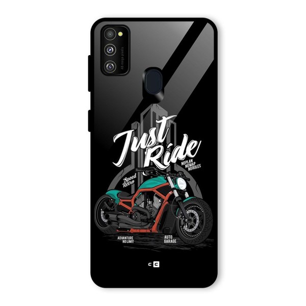 Just Ride Speed Glass Back Case for Galaxy M21