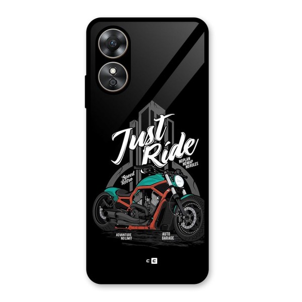 Just Ride Speed Glass Back Case for Oppo A17