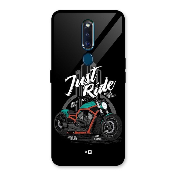 Just Ride Speed Glass Back Case for Oppo F11 Pro