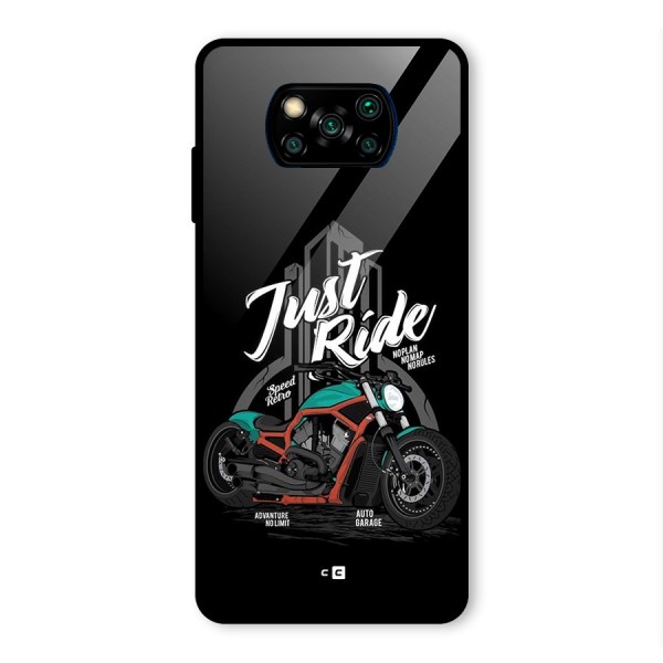 Just Ride Speed Glass Back Case for Poco X3 Pro