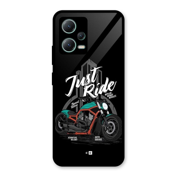 Just Ride Speed Glass Back Case for Poco X5