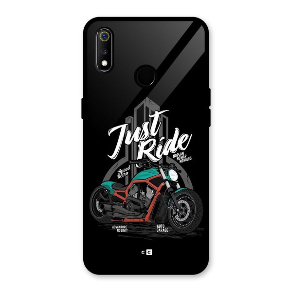 Just Ride Speed Glass Back Case for Realme 3