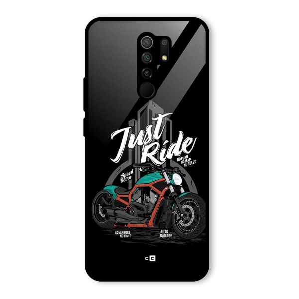 Just Ride Speed Glass Back Case for Redmi 9 Prime