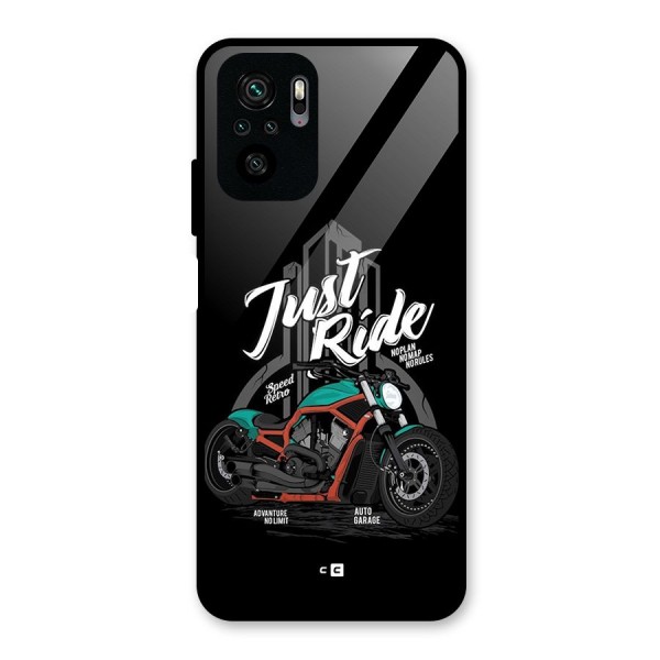 Just Ride Speed Glass Back Case for Redmi Note 10