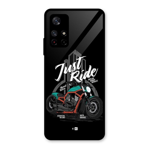 Just Ride Speed Glass Back Case for Redmi Note 11T 5G