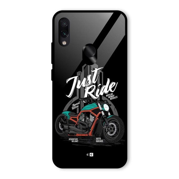Just Ride Speed Glass Back Case for Redmi Note 7S