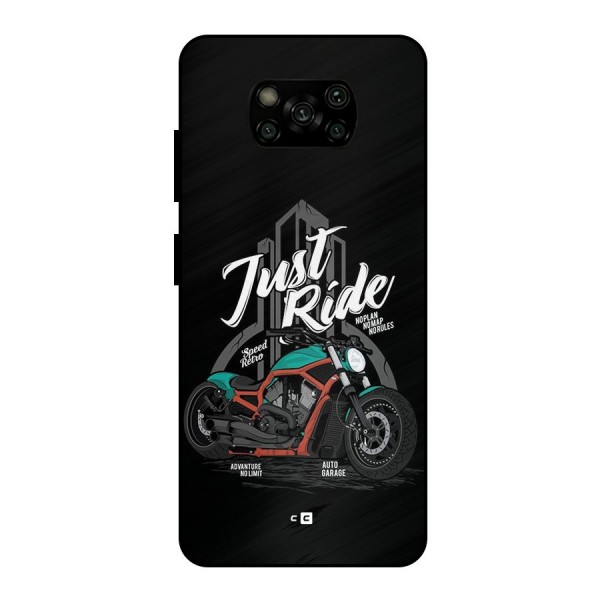 Just Ride Speed Metal Back Case for Poco X3