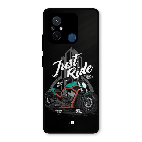 Just Ride Speed Metal Back Case for Redmi 12C