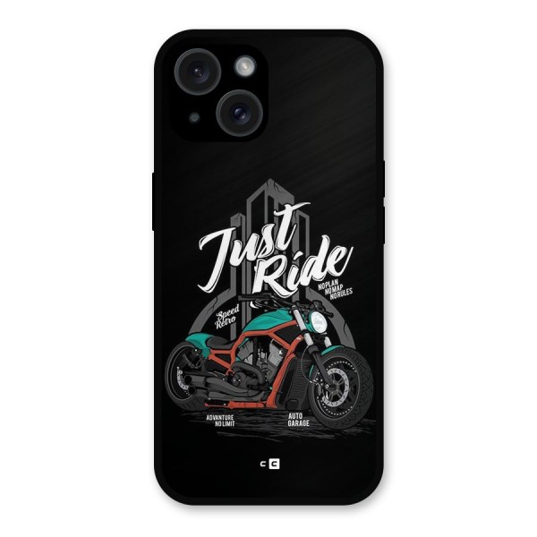 Just Ride Speed Metal Back Case for iPhone 15