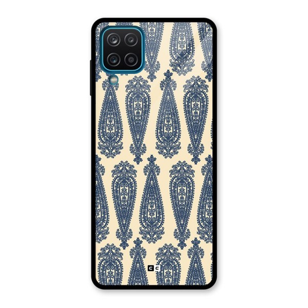 Kalamkari Design Glass Back Case for Galaxy A12