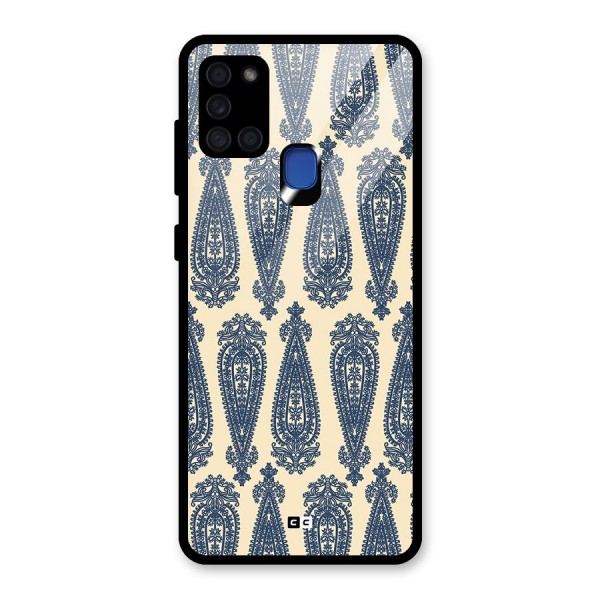 Kalamkari Design Glass Back Case for Galaxy A21s