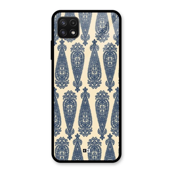 Kalamkari Design Glass Back Case for Galaxy A22 5G