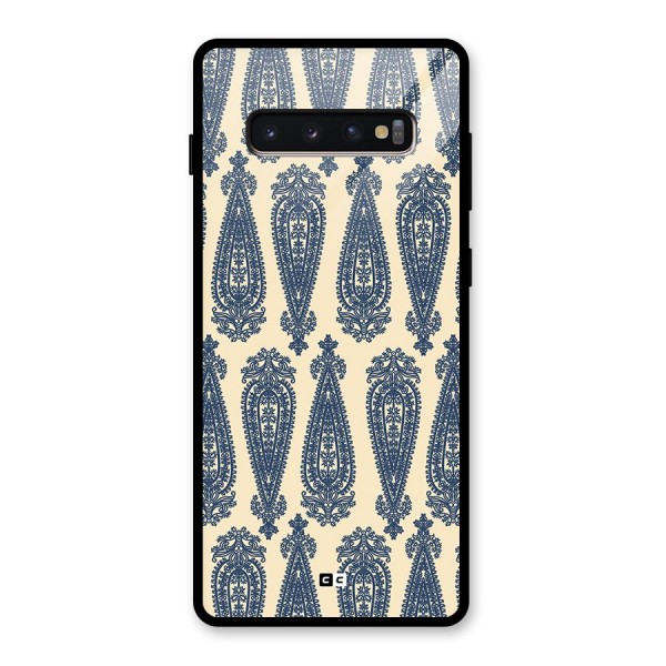 Kalamkari Design Glass Back Case for Galaxy S10 Plus