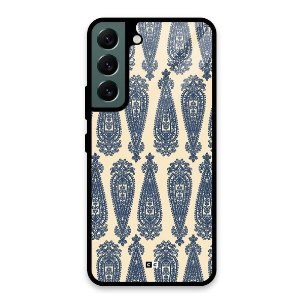 Kalamkari Design Glass Back Case for Galaxy S22 5G