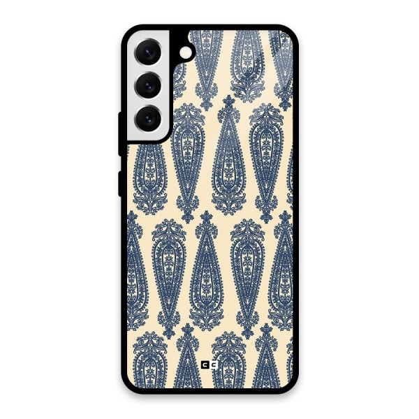 Kalamkari Design Glass Back Case for Galaxy S22 Plus 5G