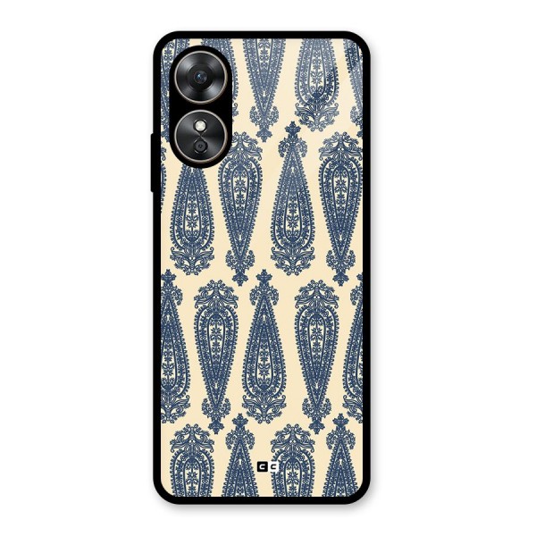 Kalamkari Design Glass Back Case for Oppo A17