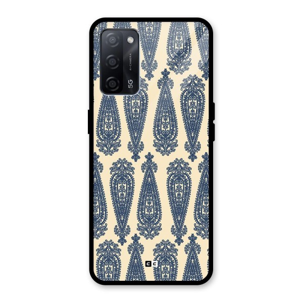 Kalamkari Design Glass Back Case for Oppo A53s 5G