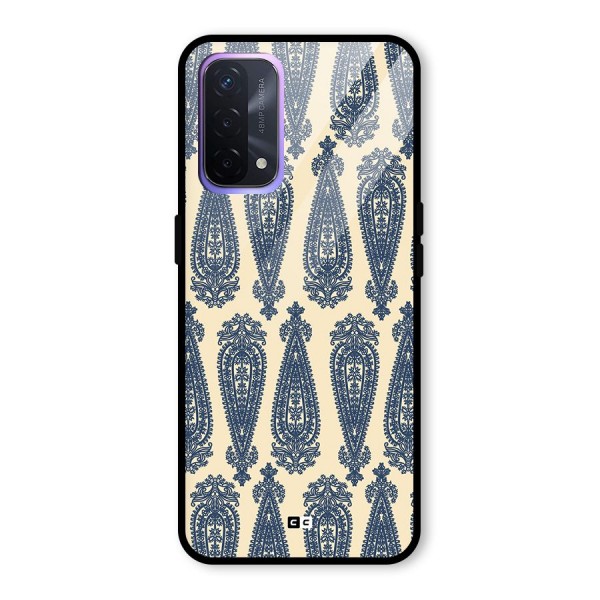 Kalamkari Design Glass Back Case for Oppo A74 5G