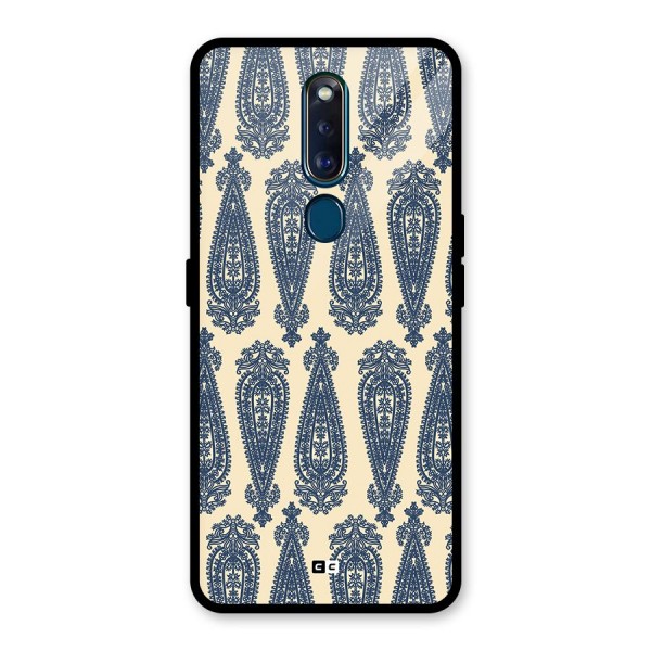 Kalamkari Design Glass Back Case for Oppo F11 Pro