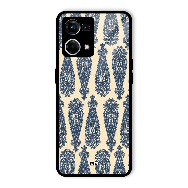 Kalamkari Design Glass Back Case for Oppo F21 Pro 5G