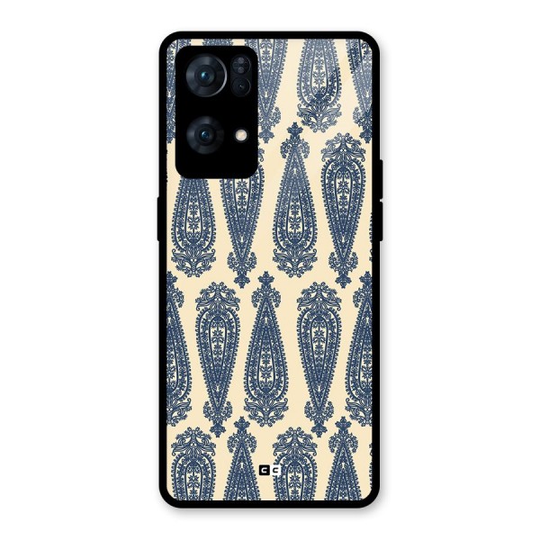 Kalamkari Design Glass Back Case for Oppo Reno7 Pro 5G