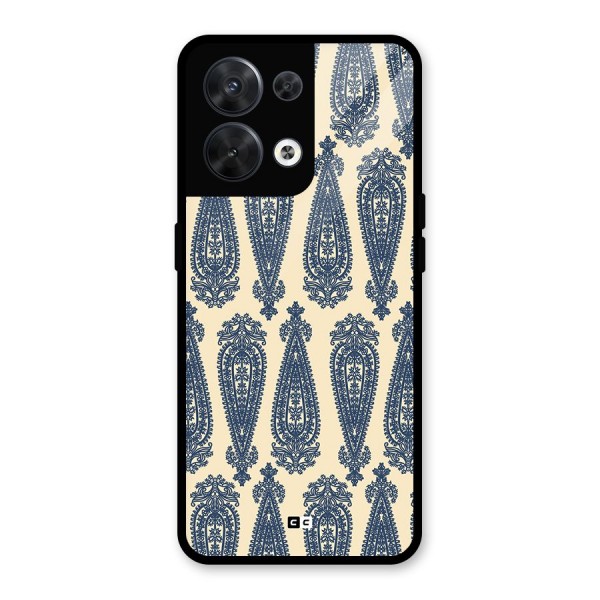 Kalamkari Design Glass Back Case for Oppo Reno8 5G