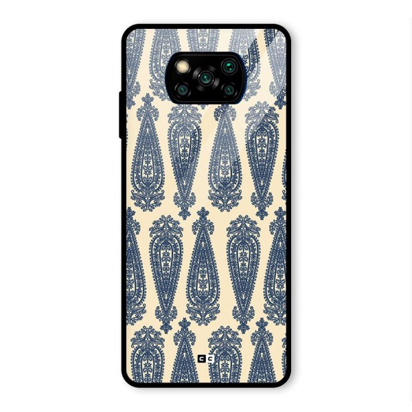 Kalamkari Design Glass Back Case for Poco X3 Pro