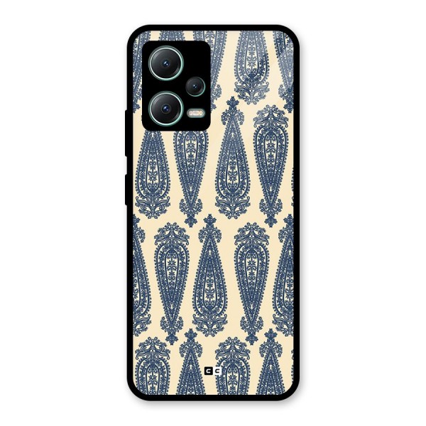 Kalamkari Design Glass Back Case for Poco X5