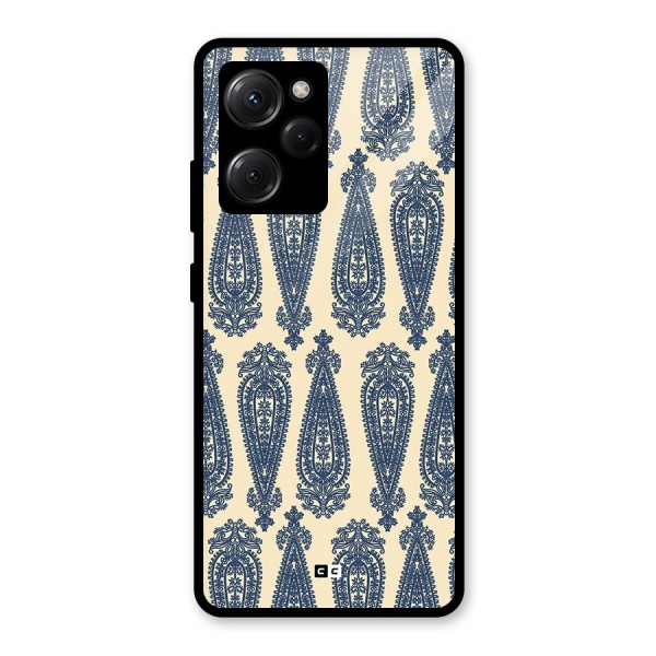 Kalamkari Design Glass Back Case for Poco X5 Pro