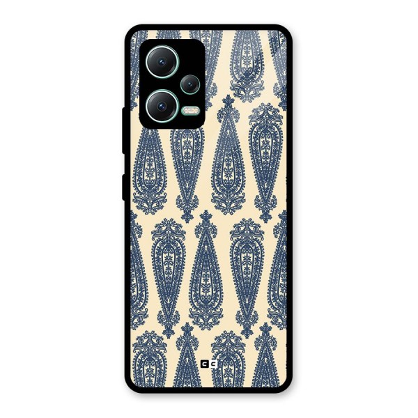 Kalamkari Design Glass Back Case for Redmi Note 12 5G