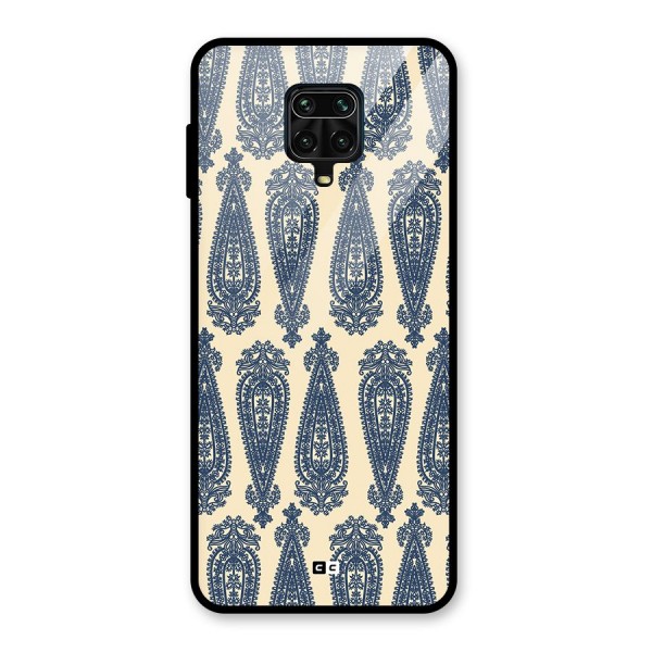 Kalamkari Design Glass Back Case for Redmi Note 9 Pro